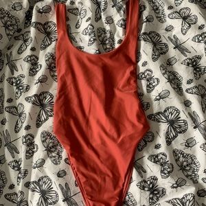 one piece scoop bathing suit